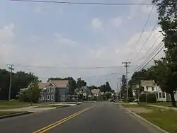 Houses at the edge of Fort Edward, near its border with Hudson Falls