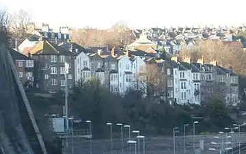 Millers Road, backing on to the railway