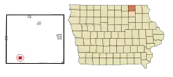 Location of Elma, Iowa