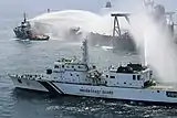 ICGS Sujay during the New Diamond fire suppression mission.