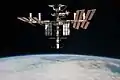 Photo of the ISS and Endeavour taken from Soyuz TMA-20