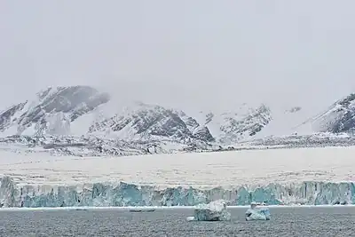 Inostrantsev Glacier terminus (76°28′N 66°5′E / 76.467°N 66.083°E / 76.467; 66.083)