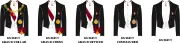 Order of wear of insignia for men at each grade.