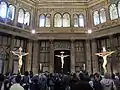 Exhibited in 2012 (right), beside the crucifix of Michelangelo (centre) and crucifix of Donatello (left).