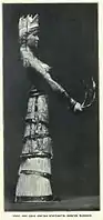 The Boston ivory and gold figure, probably a fake, pre-1914. Gold snakes coil round the arms.