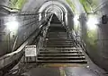 Stairs from the underground platform, July 2021