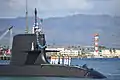 JS Hakuryū arriving at Pearl Harbor on 6 February 2013.