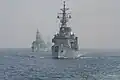 JS Abukuma and JS&nbsp;Matsuyuki on 29 October 2006.