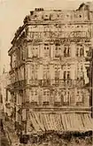 Boulevard Anspach  (1888) drypoint, 13.9 x 9.2&nbsp;cm., Museum of Fine Arts, Ghent