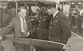 James inspects a Rotol airscrew during a visit to the Midlands factory, 1941