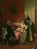 Jean Carolus, The Explanation, oil on panel, 73 x 55.9&nbsp;cm, private collection