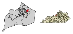 Location of Anchorage in Jefferson County, Kentucky