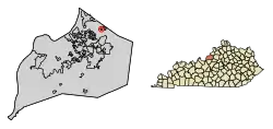 Location of Fincastle in Jefferson County, Kentucky