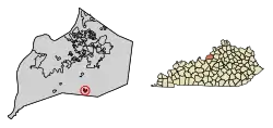 Location of Heritage Creek in Jefferson County, Kentucky