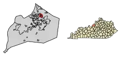 Location of Langdon Place in Jefferson County, Kentucky