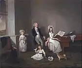 John Richard Comyns of Hylands, Essex, with His Daughters (1775)