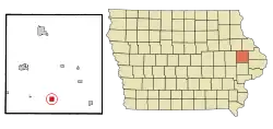 Location of Olin, Iowa