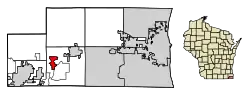 Location of Silver Lake in Kenosha County, Wisconsin