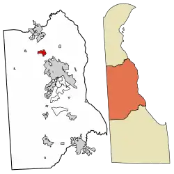 Location of Cheswold in Kent County, Delaware