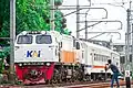An extraordinary train (Kereta Luar Biasa or KLB) departing from Kebayoran station
