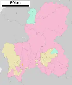 Location of Kitagata in Gifu Prefecture