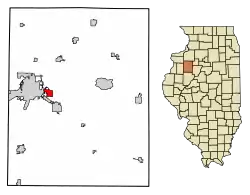 Location of East Galesburg in Knox County, Illinois.
