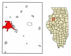 Location of Galesburg in Knox County, Illinois