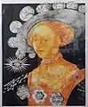 Knut, Sky Goddess, 2016 monotype etching