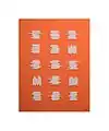 earthenware ceramic elements on wood, covered with Plexiglas
