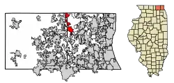 Location of Fox Lake in Lake County, Illinois.
