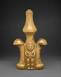 Lime container (Quimbaya); 5th–9th century; gold; height: 23&nbsp;cm; Metropolitan Museum of Art