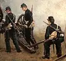 Loading and reaiming of the de Bange 90&nbsp;mm.