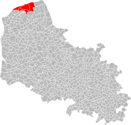 Location of Grand Calais Terres et Mers within the department
