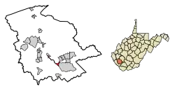 Location of Man in Logan County, West Virginia.
