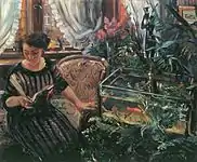 Lady at the Goldfish Basin (1911), oil on canvas, 74 x 90.5 cm., Österreichische Galerie