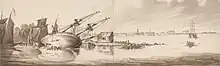 Drawing of the bay and attendant ships