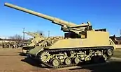A M40 Gun Motor Carriage self-propelled gun.  The weight and complexity of guns in WWII eventually led to mounting them on a tank chassis to give them better mobility.