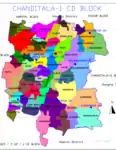 Map of Chanditala-I CD block sowing 56 Mouzas
