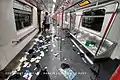 Train interior after the police attack