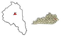 Location in Magoffin County, Kentucky