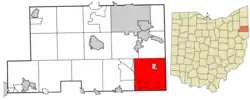 Location of Springfield Township in Mahoning County