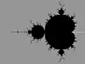 External rays for angles of the form  :   n / ( 21 - 1) (0/1; 1/1) landing on the point c= 1/4, which is cusp of main cardioid ( period 1 component)