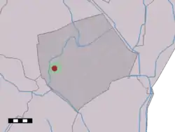 The village (dark red) and the statistical district (light green) of Eesergroen in the municipality of Borger-Odoorn.