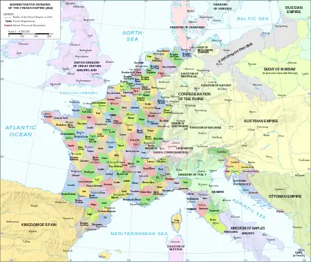French départements in 1812