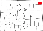 Map of Colorado highlighting Phillips County