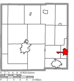 Location of Crestline in Crawford County