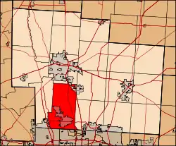 Location of Liberty Township in Delaware County