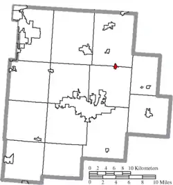Location of Pleasantville in Fairfield County