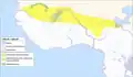 Map of livelihood distributions in 1000 BCE Western Africa