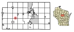 Location of Fenwood in Marathon County, Wisconsin.